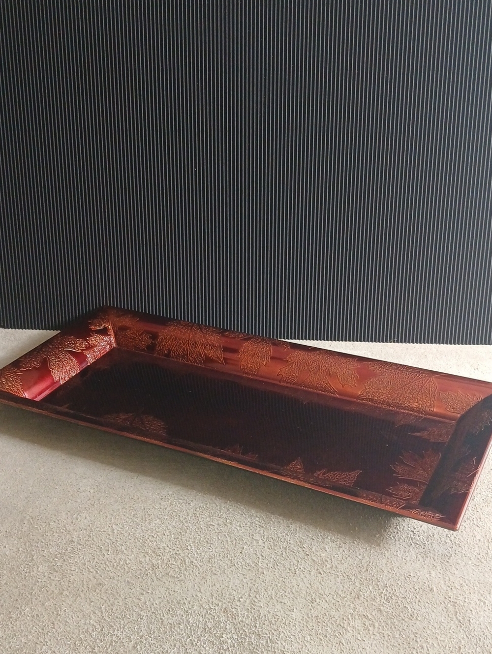 Decorative Rust Charger LEAF Serving Tray 14" X 7" NEW